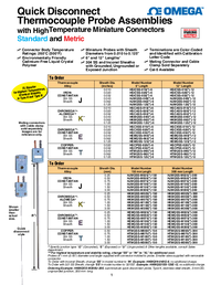 Thumbnail of document Data Sheet - HSCASS Thermocouple Probes w/High Temp. Miniature Connectors